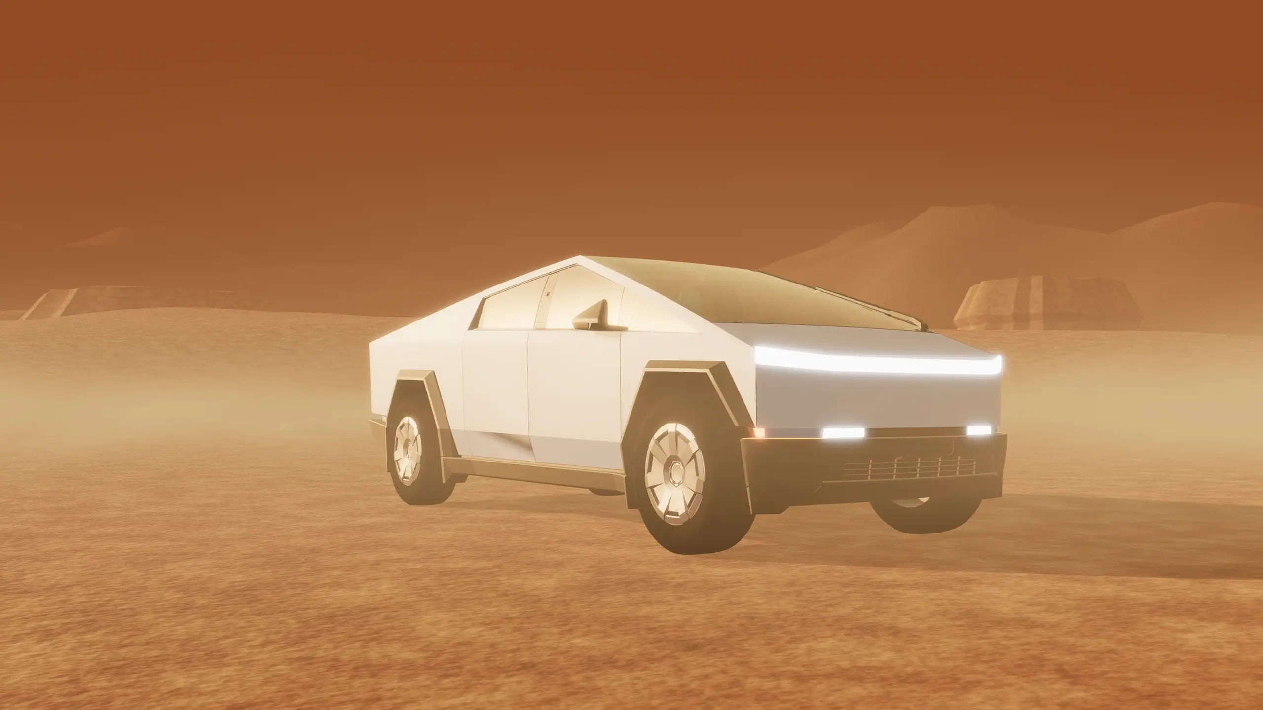 火星上的 Cybertruck 灯光秀